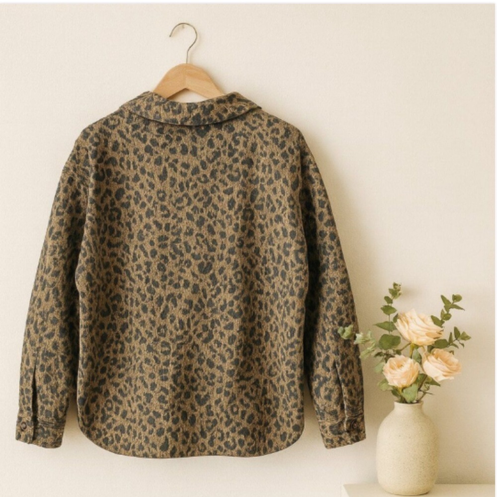 Leopard Print Button-Up Jacket Cottagecore Y2k Vi… - image 2